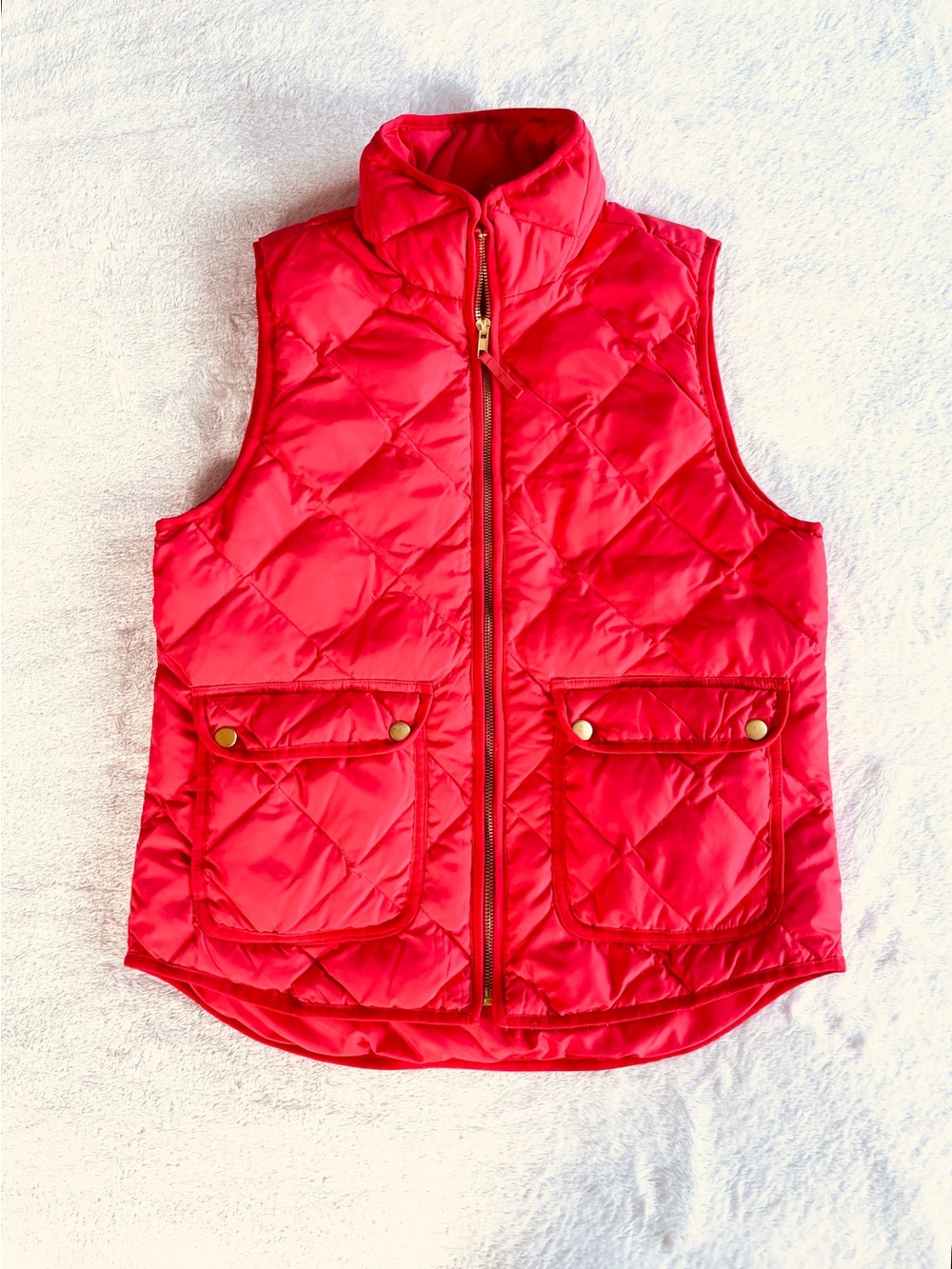 Woolrich Feather Down Diamond Quilted Puffer Vest, Red, Size S